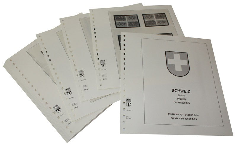 Suisse en blocs de 4 - Feuilles pré-imprimées Année 1971-1979