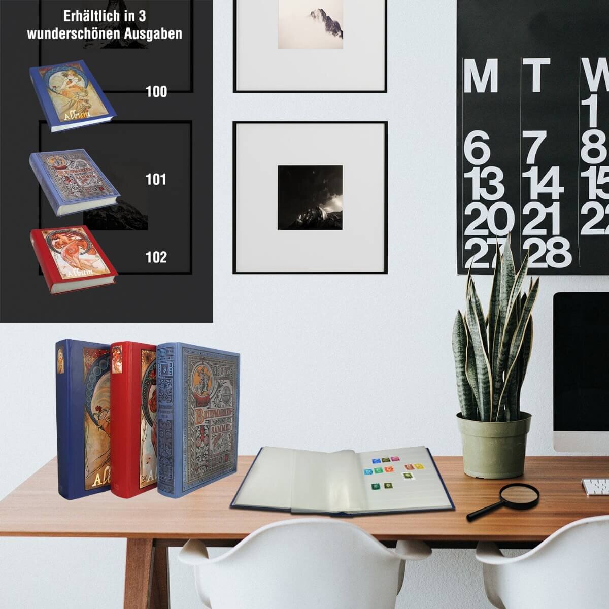 Album de timbres rétro : n° 100 album à poche nostalgie bleu