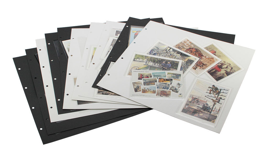 Feuilles de carton pour cartes postales n° 1018 : 5 feuilles de carton noires