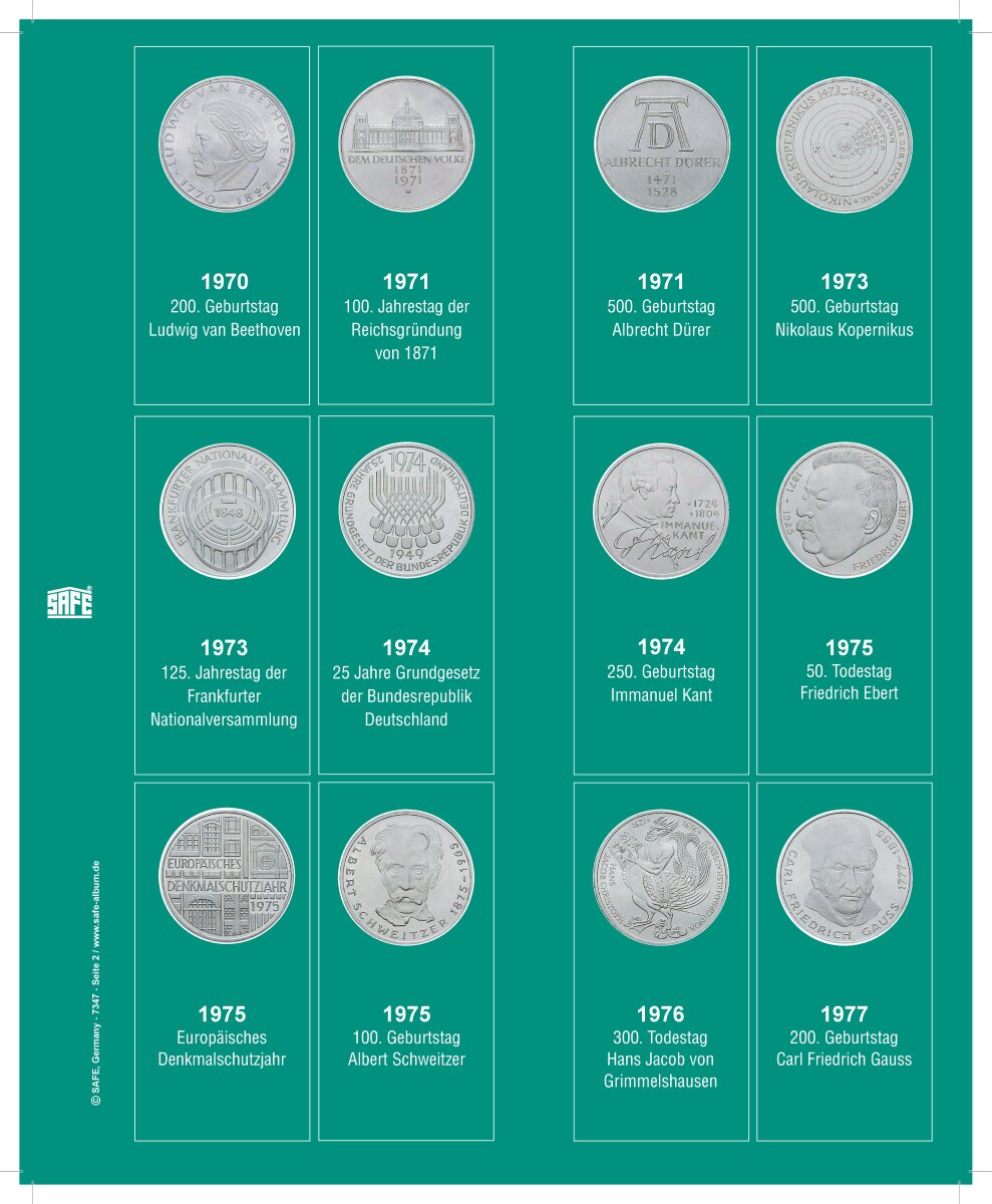 Additions Allemagne 5 Mark 1970-1977