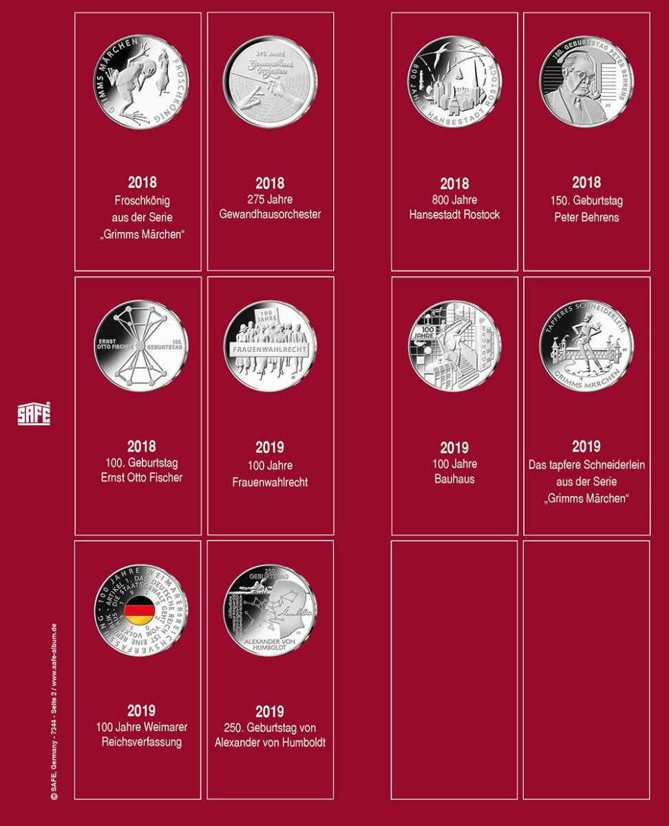 Feuille de pièces 20€ 7344-2 2018-2019