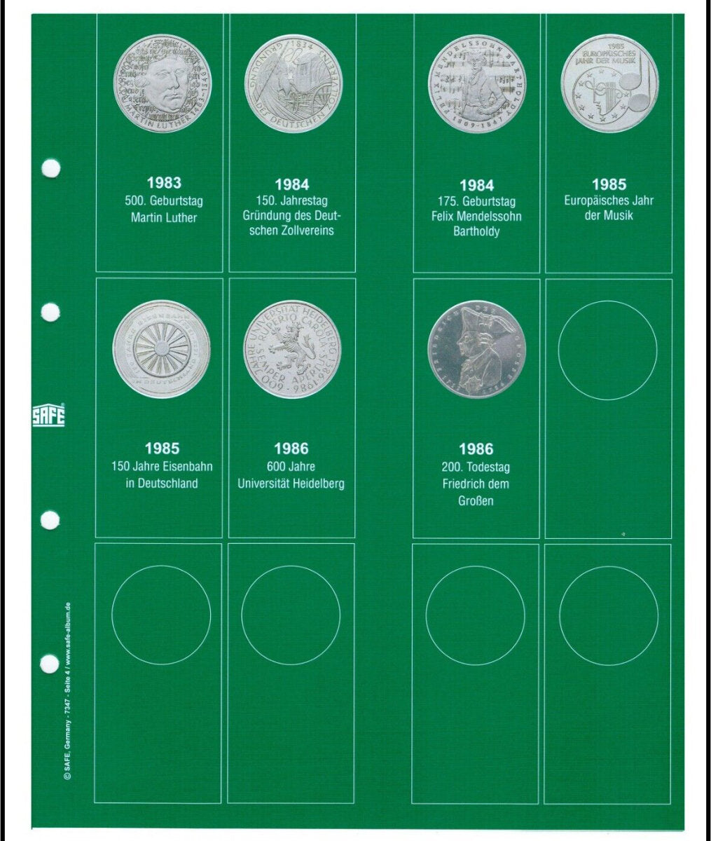 Additions Allemagne 5 Mark 1983-1986