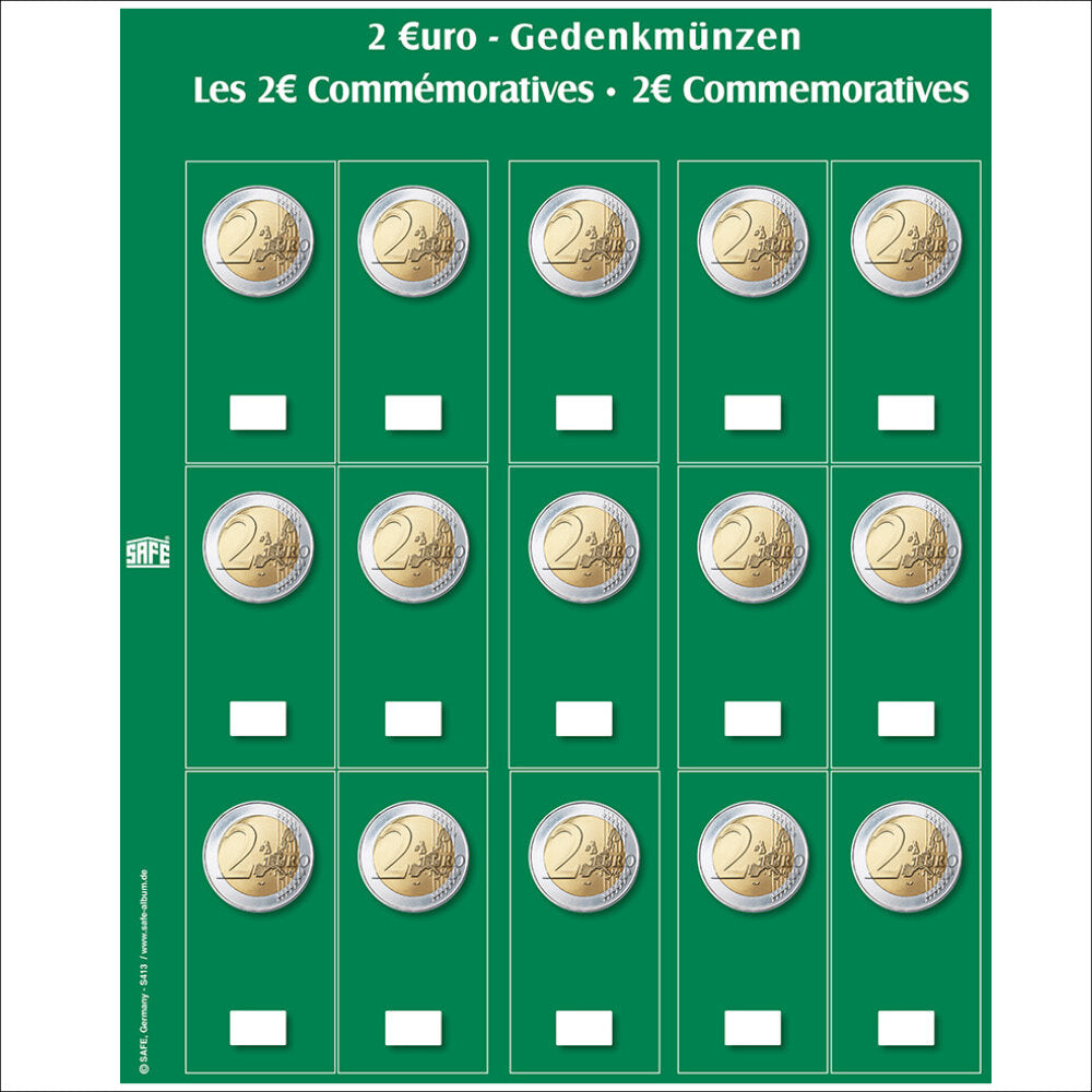 Feuilles de complément neutres n° 7393 S pour pièces de 2 euros