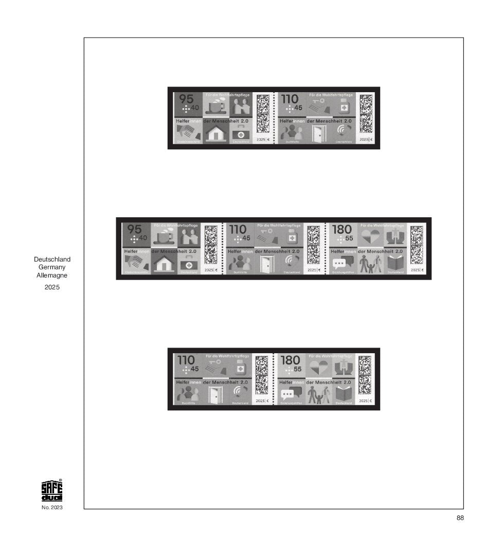 RFA timbres se‑tenant 2025 SAFE dual
