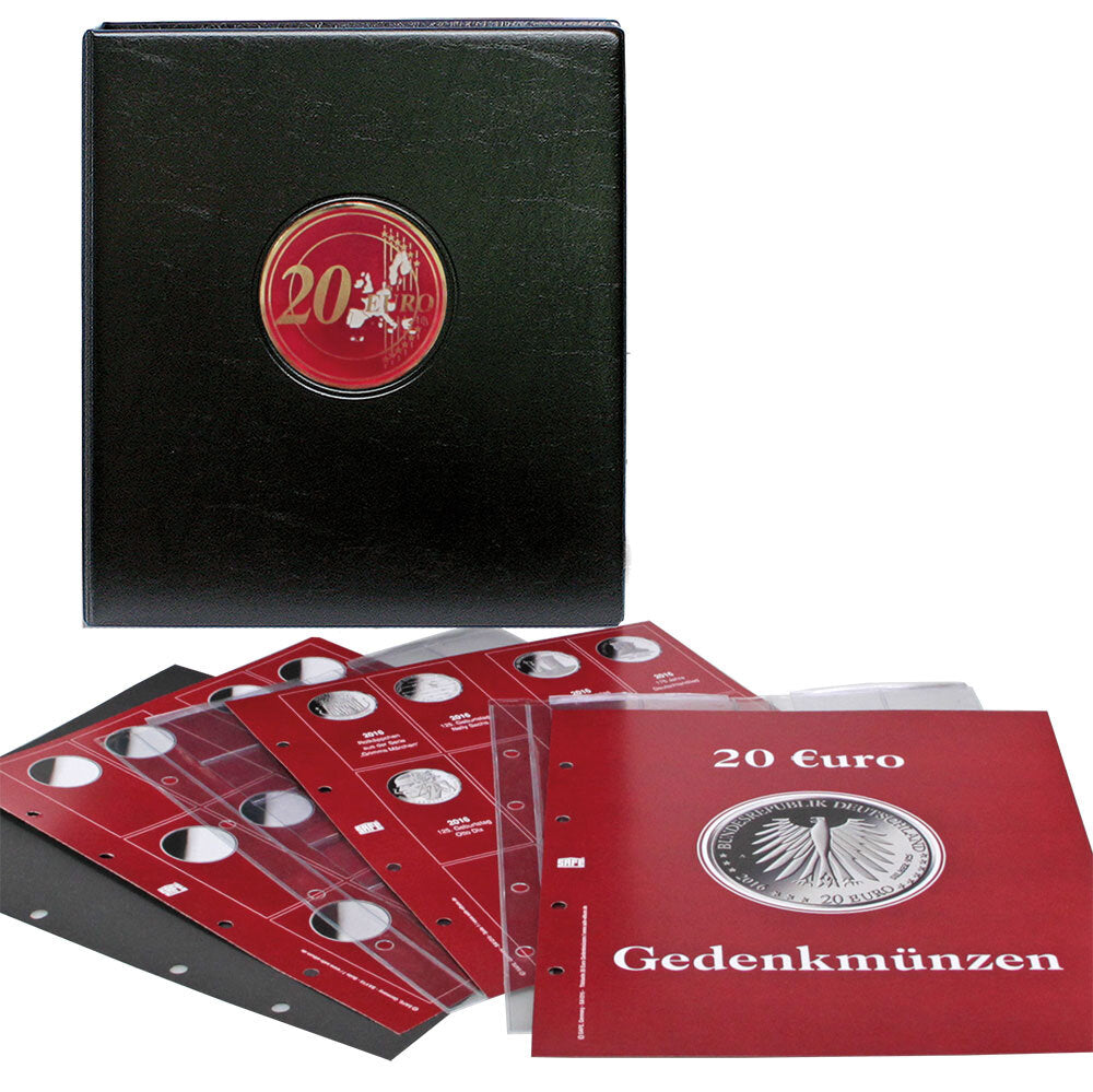 Album de collection premium pour pièces de 20 euros : n° 7344 avec 4 feuilles