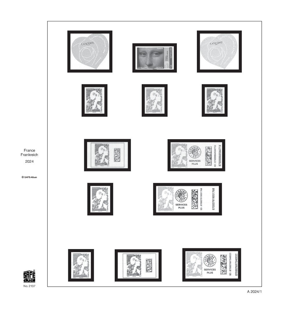 France timbres autocollants 2024 SAFE dual