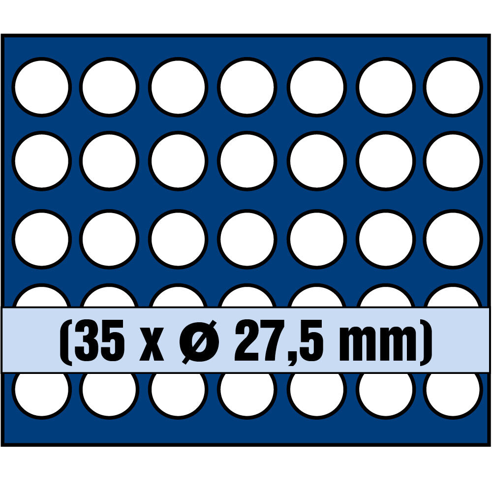 Tableau pour 35 pièces jusqu'à 27,5 mm Ø