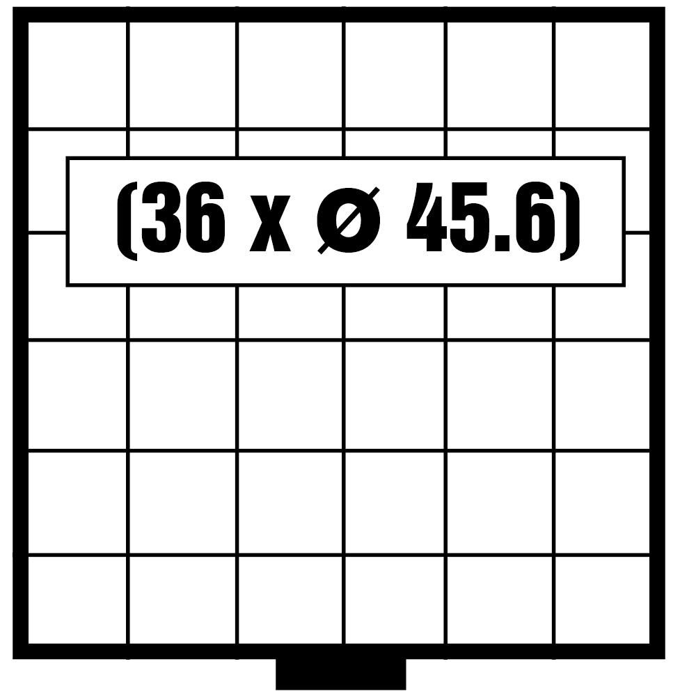 BEBA MAXI tiroirs n° 6106 Pour 36 pièces jusqu'à 45,6 mm Ø. Hauteur de remplissage max : 9 mm