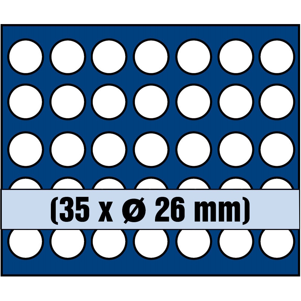 Tableau pour 35 pièces jusqu'à 26 mm Ø