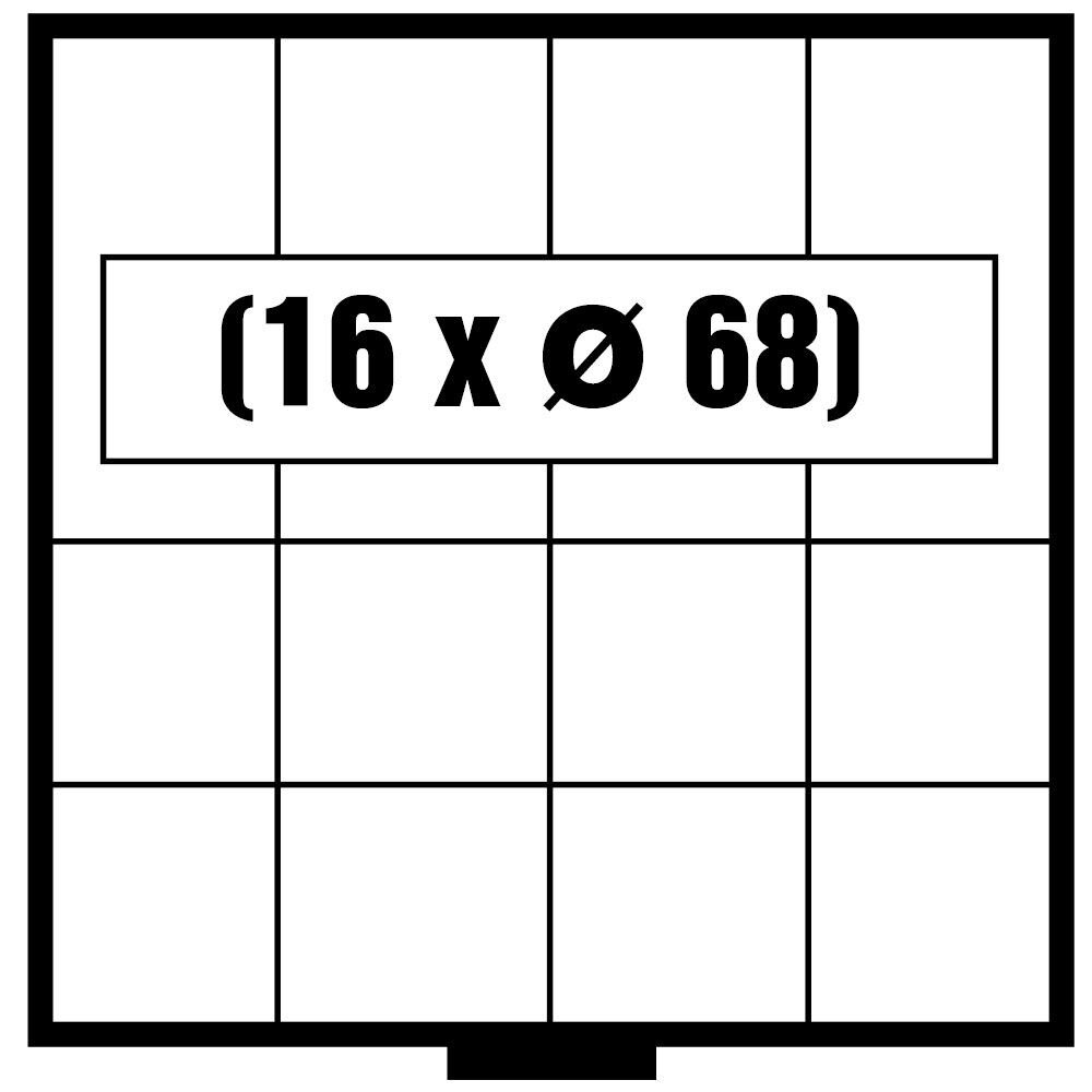 BEBA MAXI Tiroirs n° 6104 Pour 16 pièces jusqu'à 68 mm Ø. Hauteur de remplissage max : 9 mm