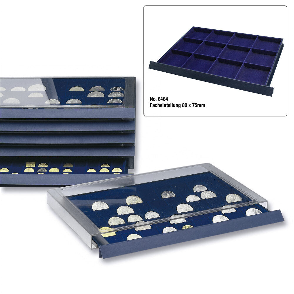 Élément empilable pour 12 compartiments de 80 x 75 mm Ø