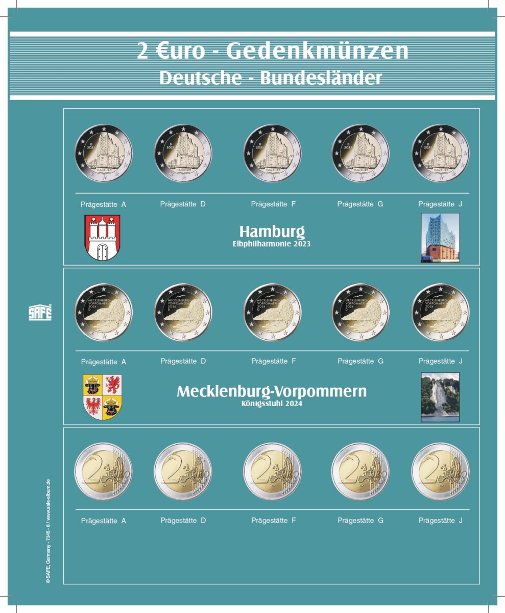 Album de collection Premium 2 Euro Länder fédéraux : 7345 Volume 2