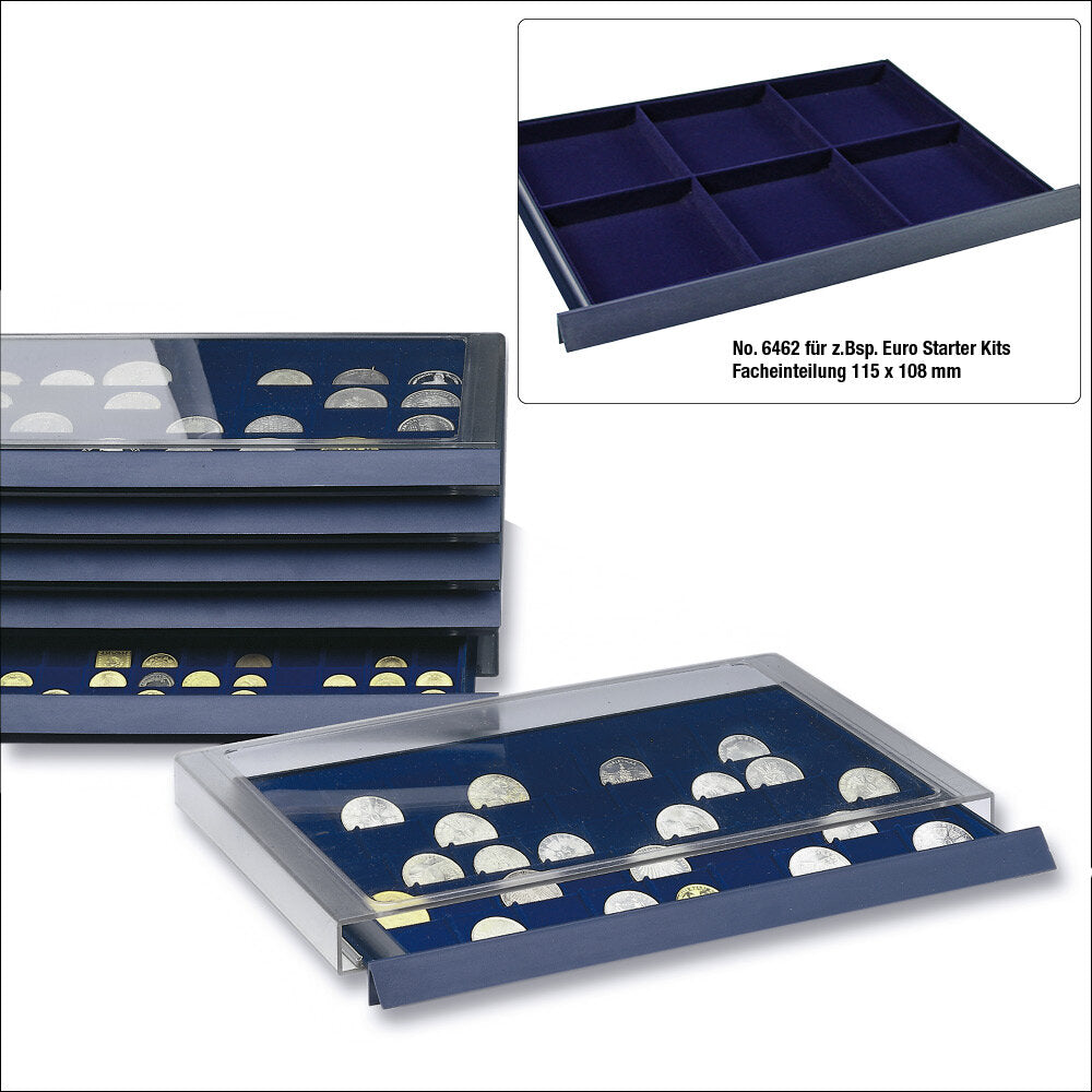 Élément empilable avec 6 compartiments de 115x108 mm