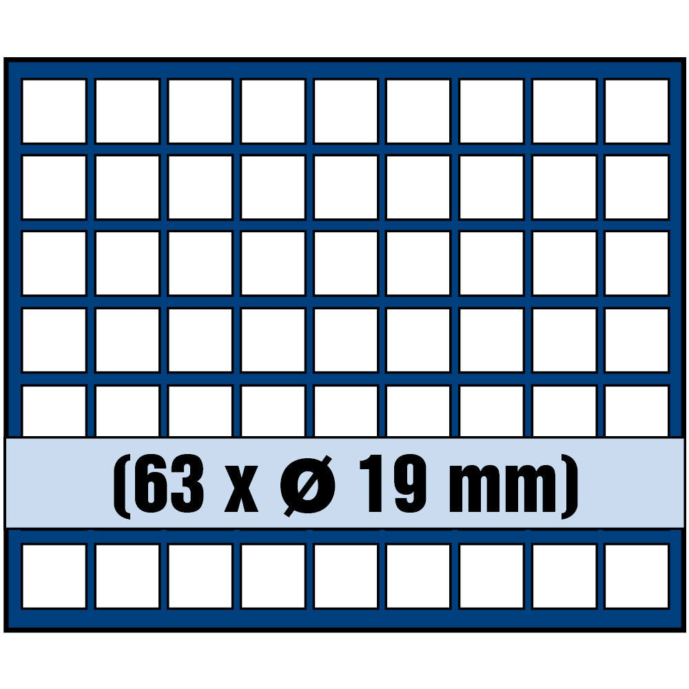 Tableau pour 63 pièces jusqu'à 19 mm Ø