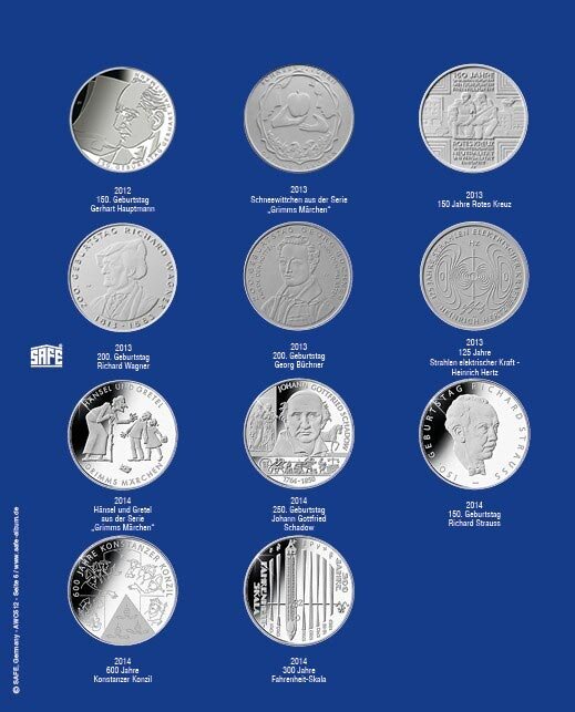 Feuille de complément 2014-2015 pour pièces de 10 euros sans capsules