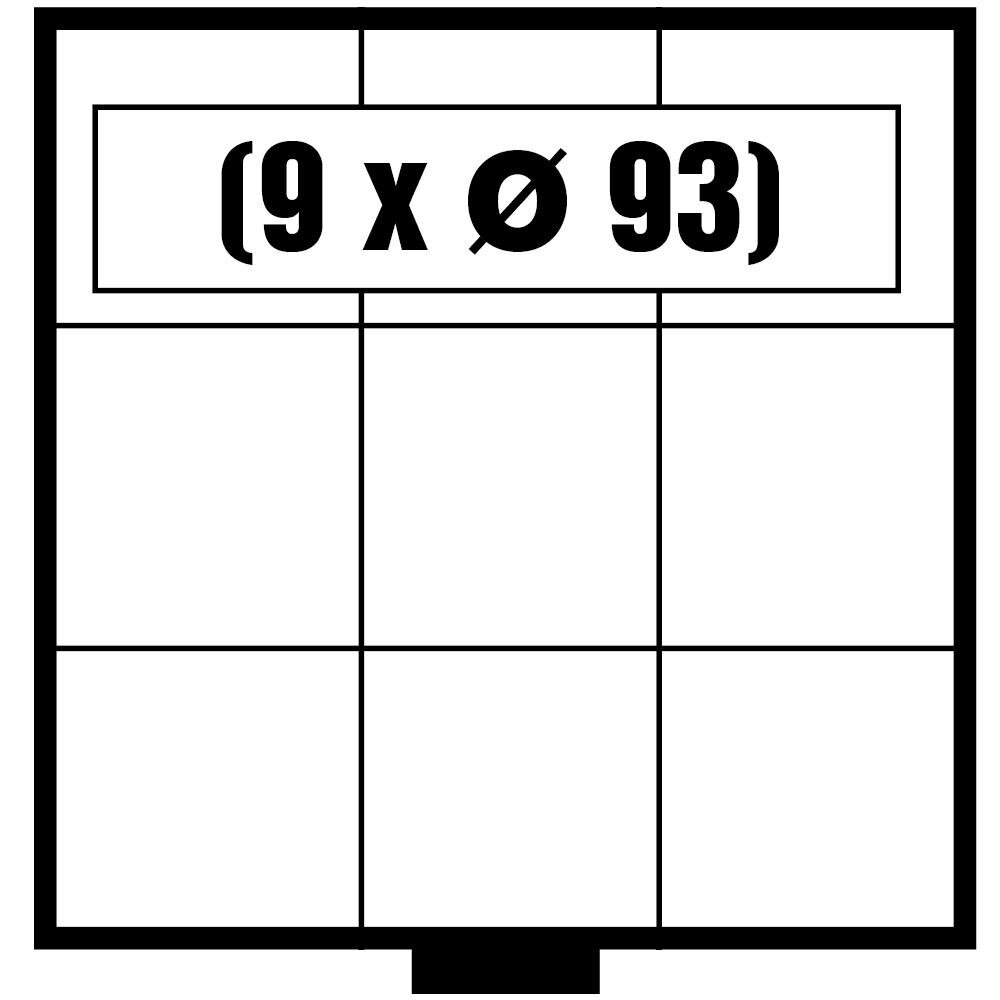 BEBA MAXI tiroirs n° 6103 Pour 9 pièces jusqu'à 93 mm Ø. Hauteur de remplissage max : 9 mm