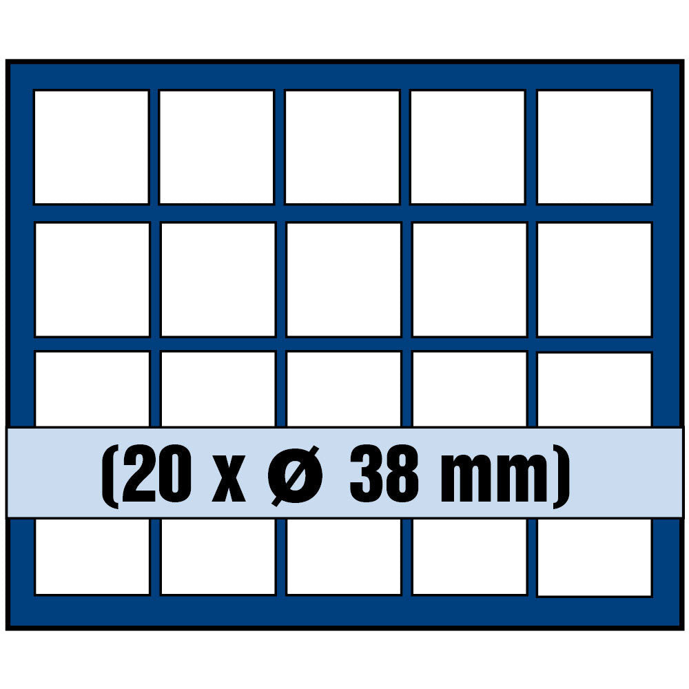 Tableau pour 20 pièces jusqu'à 38 mm Ø