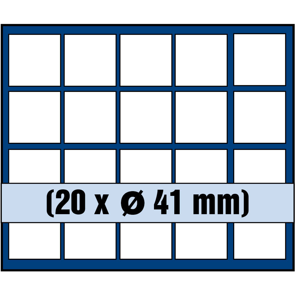 Tableau pour 20 pièces jusqu'à 41 mm Ø