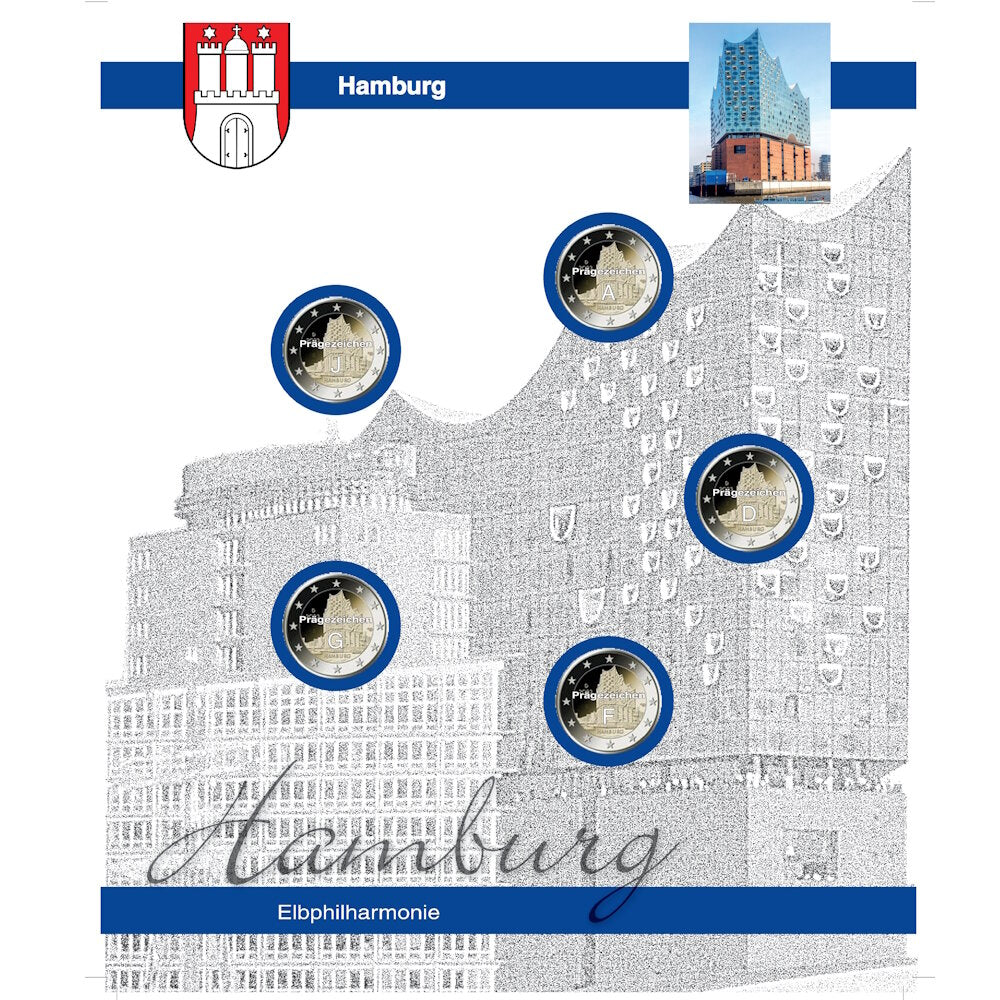 TOPset Feuille unique 2 Euro Hambourg