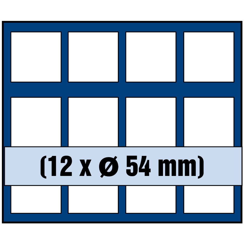 Tableau pour 12 pièces jusqu'à 54 mm Ø