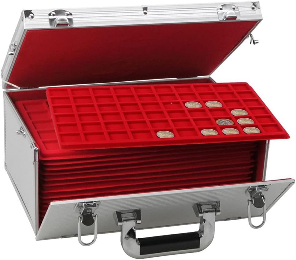 Valise à pièces Gigant avec 10 plateaux pour pièces de 2 €