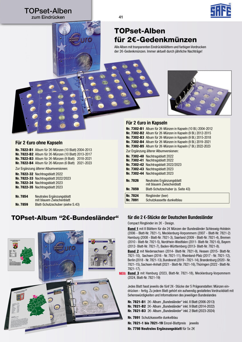 Album de collection TOPset : n° 7824 bleu (sans contenu)