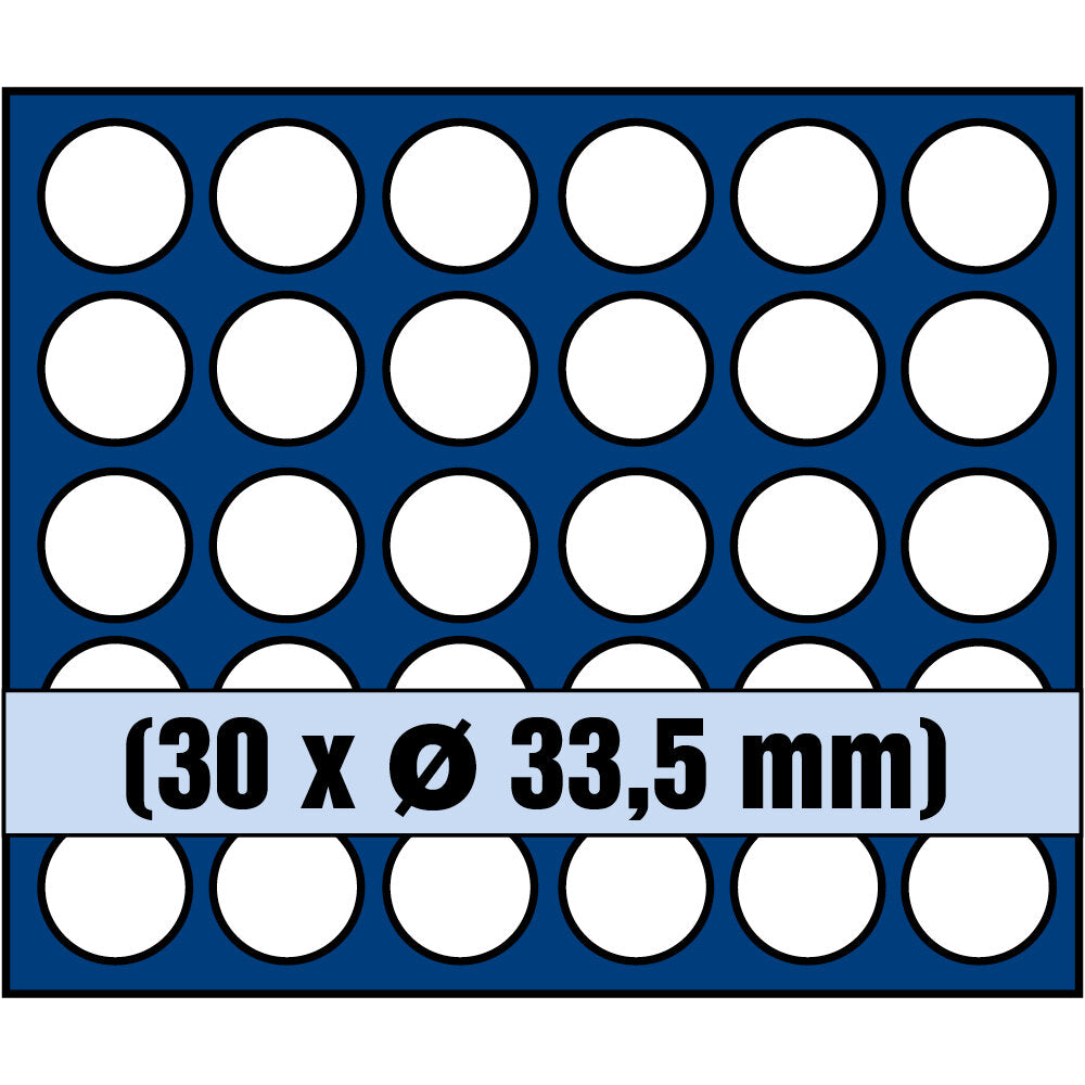 Tableau pour 30 pièces jusqu'à 33,5 mm Ø