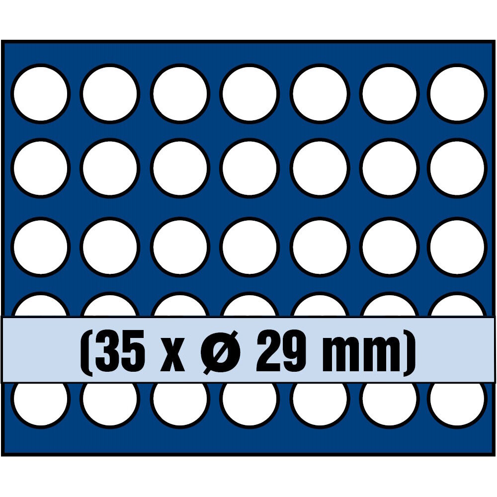 Tableau pour 35 pièces jusqu'à 29 mm Ø