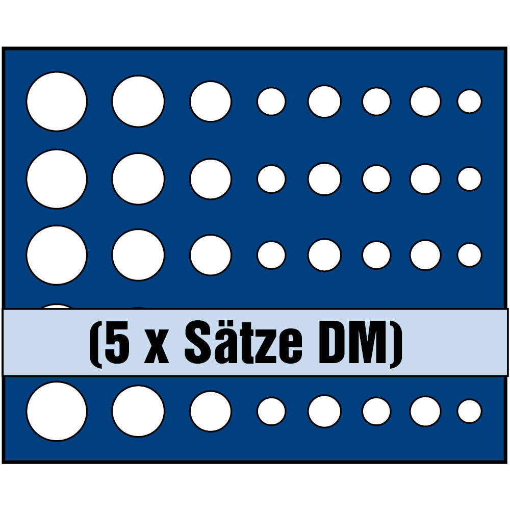Tableau pour 5 ensembles complets de pièces de monnaie DM