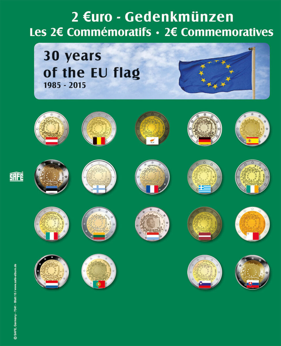 Feuille de pièces premium 2 euros de l'année 2015 feuille 15