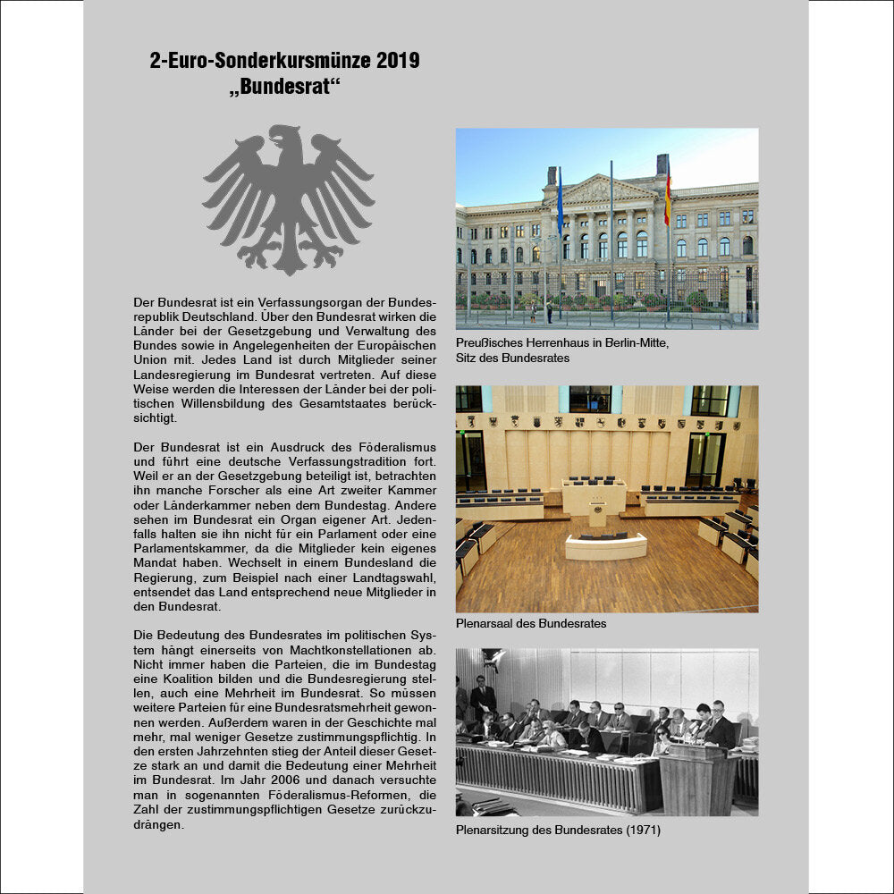 TOPset Feuille unique 2 Euro Bundesrat