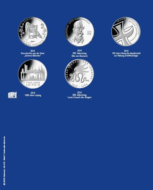 Feuille de complément 2014-2015 pour pièces de 10 euros sans capsules
