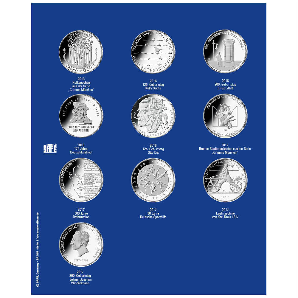 Feuille de mise à jour 2016-2017 pour pièces de 20 euros en capsules