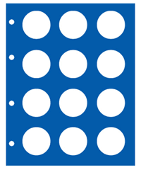 TOPset Feuille de complément pour pièces de 10€, 10 DM ou 20€ sans capsules, neutre