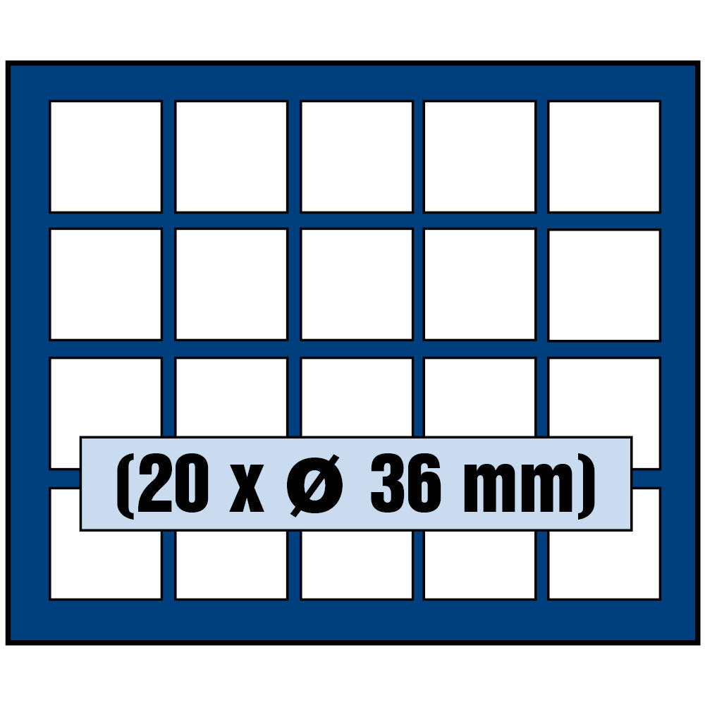 Tableau pour 20 pièces jusqu'à 36 mm Ø