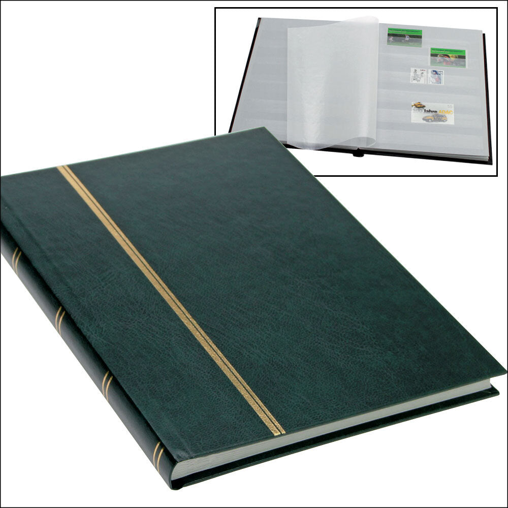 Album à pochettes au format livre – Vert t avec 16 pages blanches