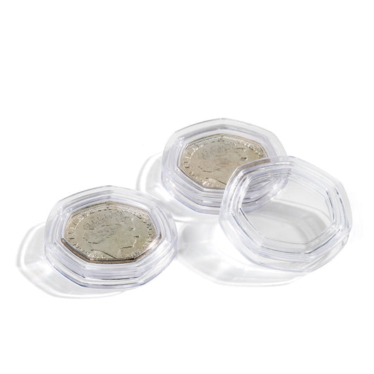 Capsules pour pièces de monnaie CAPS 50 Pence 27,3 mm, paquet de 10