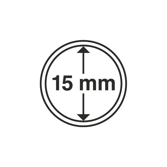 Capsules pour pièces de monnaie diamètre intérieur 15 mm