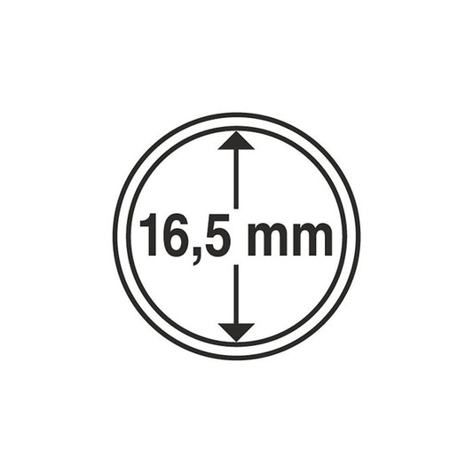Capsules pour pièces de monnaie diamètre intérieur 16,5 mm