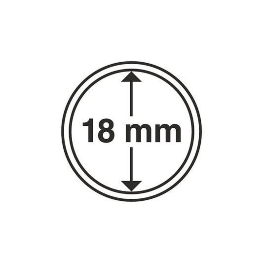 Capsules pour pièces de monnaie diamètre intérieur 18 mm