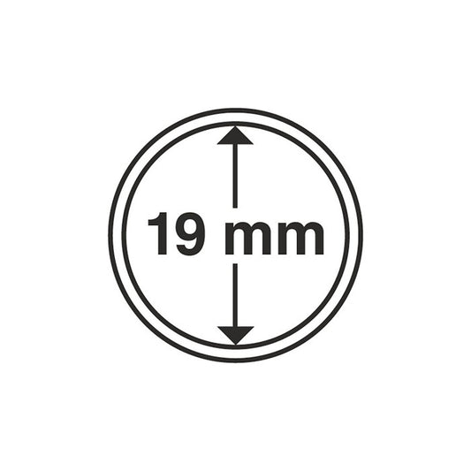 Capsules pour pièces de monnaie diamètre intérieur 19 mm
