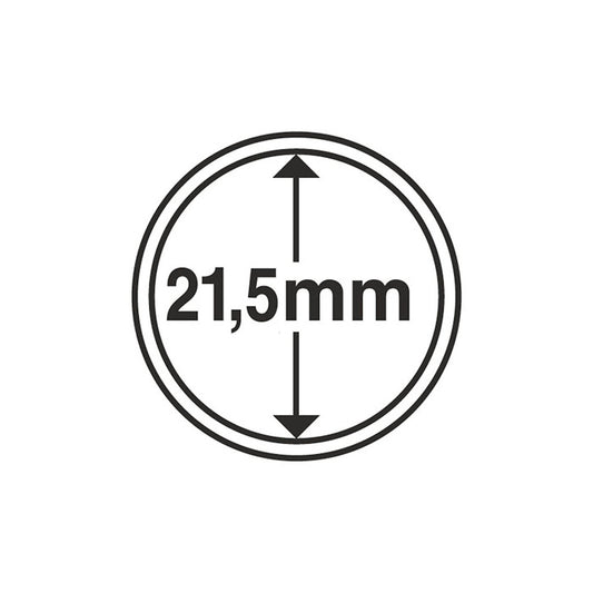 Capsules pour pièces de monnaie diamètre intérieur 21,5 mm