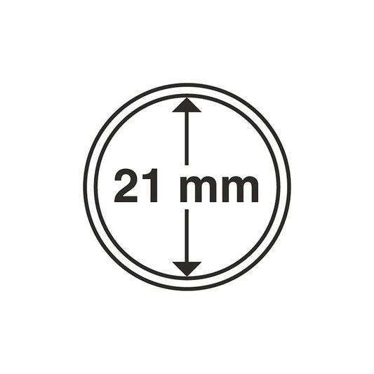 Capsules pour pièces de monnaie diamètre intérieur 21 mm