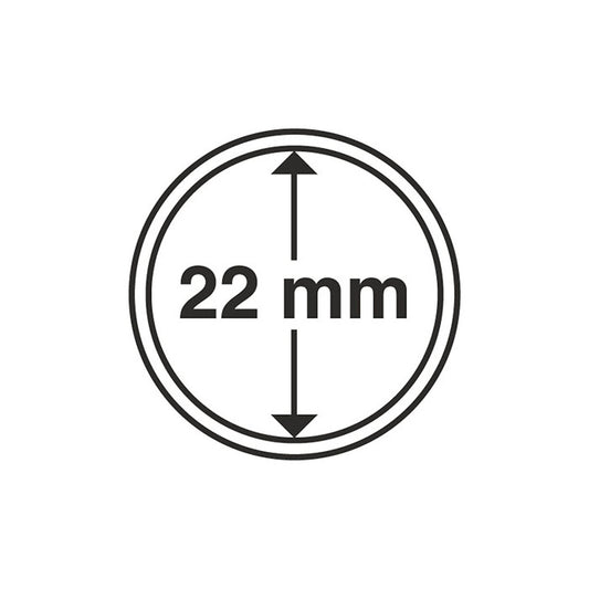 Capsules pour pièces de monnaie diamètre intérieur 22 mm