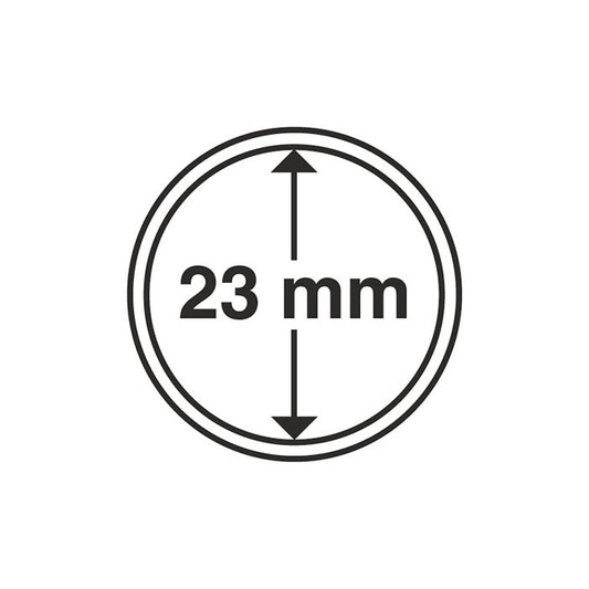 Capsules pour pièces de monnaie diamètre intérieur 23 mm