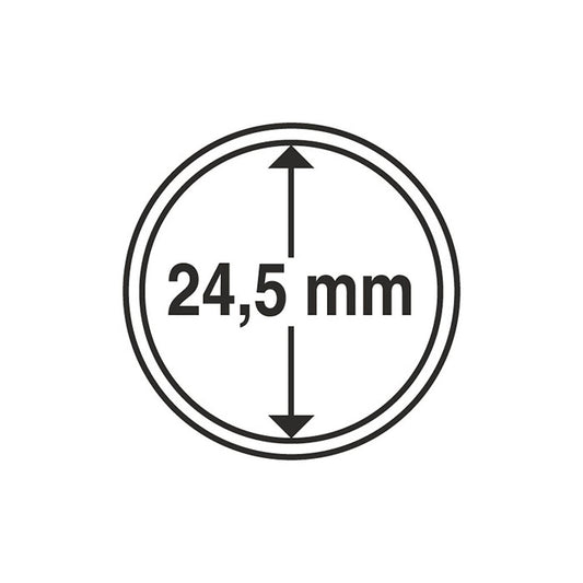 Capsules pour pièces de monnaie diamètre intérieur 24,5 mm