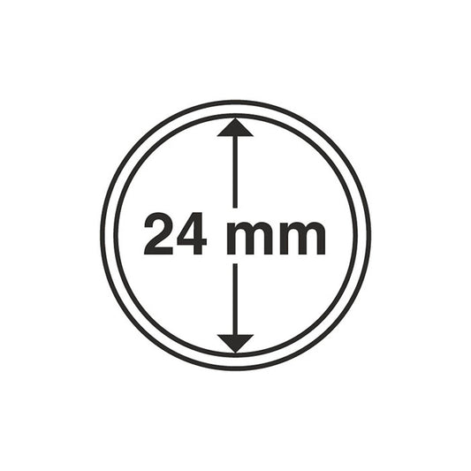 Capsules pour pièces de monnaie diamètre intérieur 24 mm