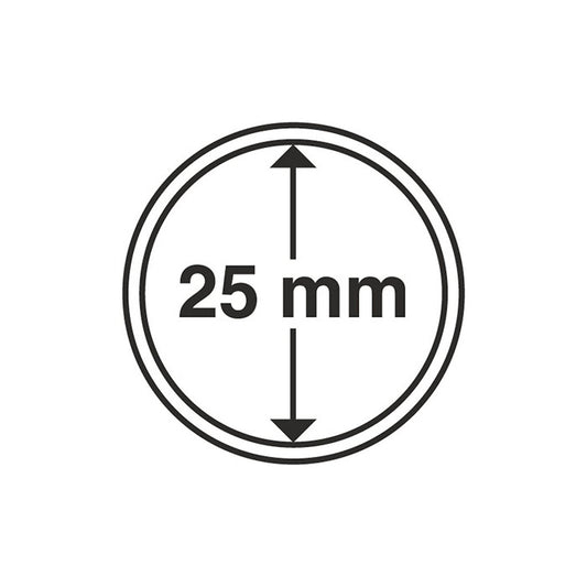 Capsules pour pièces de monnaie diamètre intérieur 25 mm