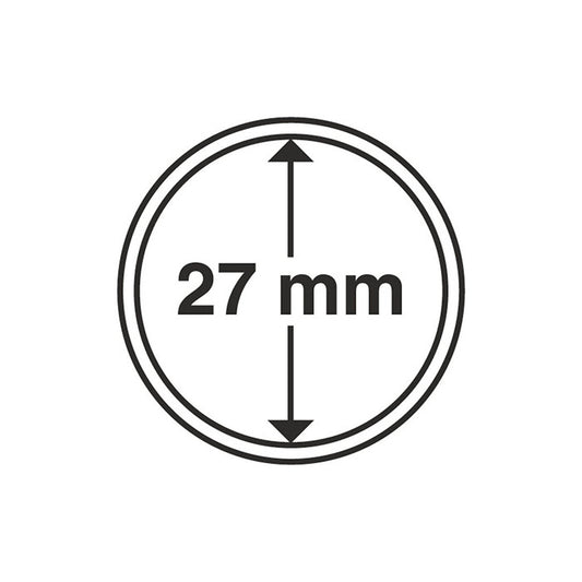 Capsules pour pièces de monnaie diamètre intérieur 27 mm