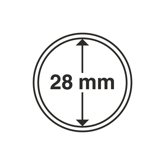 Capsules pour pièces de monnaie diamètre intérieur 28 mm